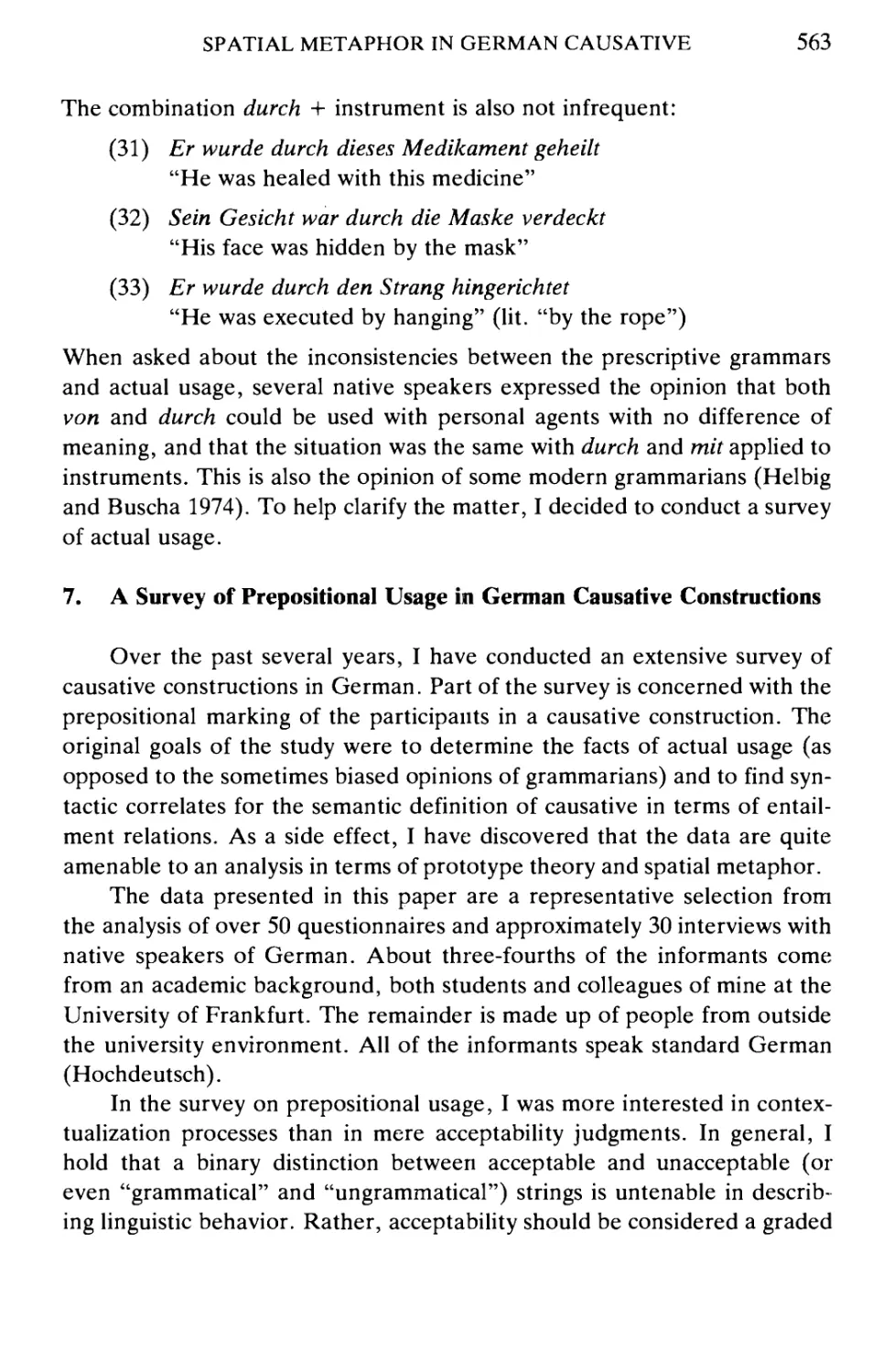 7. A Survey of Prepositional Usage in German Causative Constructions