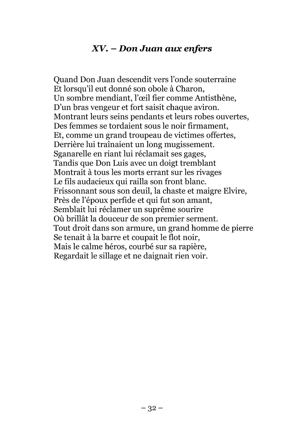 XV. – Don Juan aux enfers