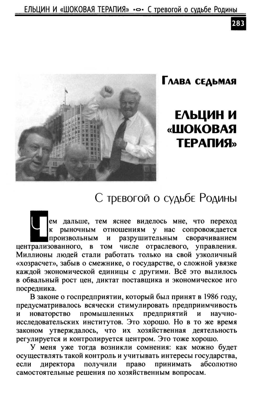 Глава седьмая. Ельцин и «шоковая терапия»