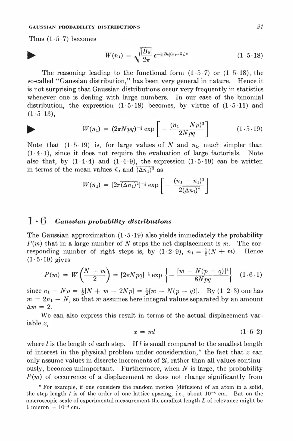 1.6 Gaussian probability distributions