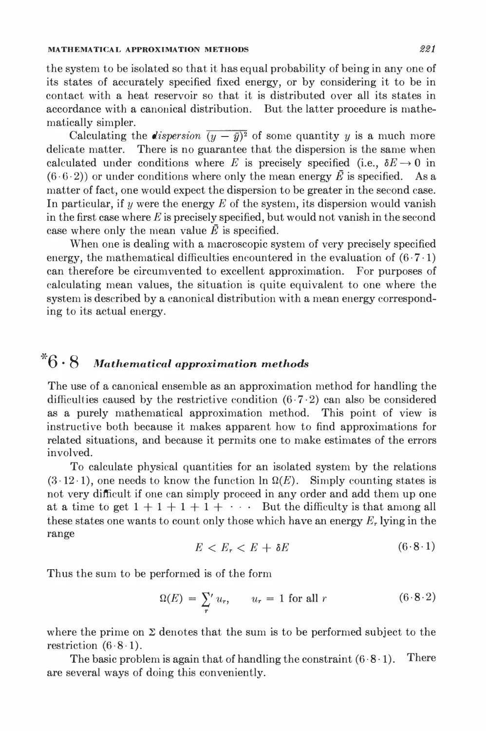 6.8 Mathematical approximation methods