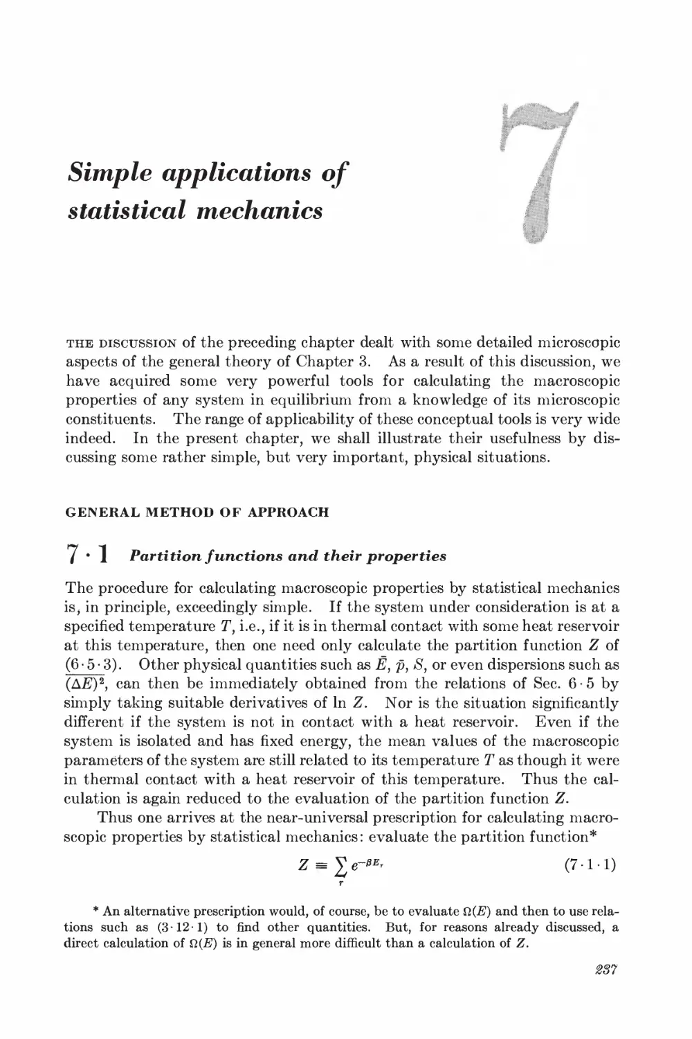 Chapter 7: Simple Applications of Statistical Mechanics