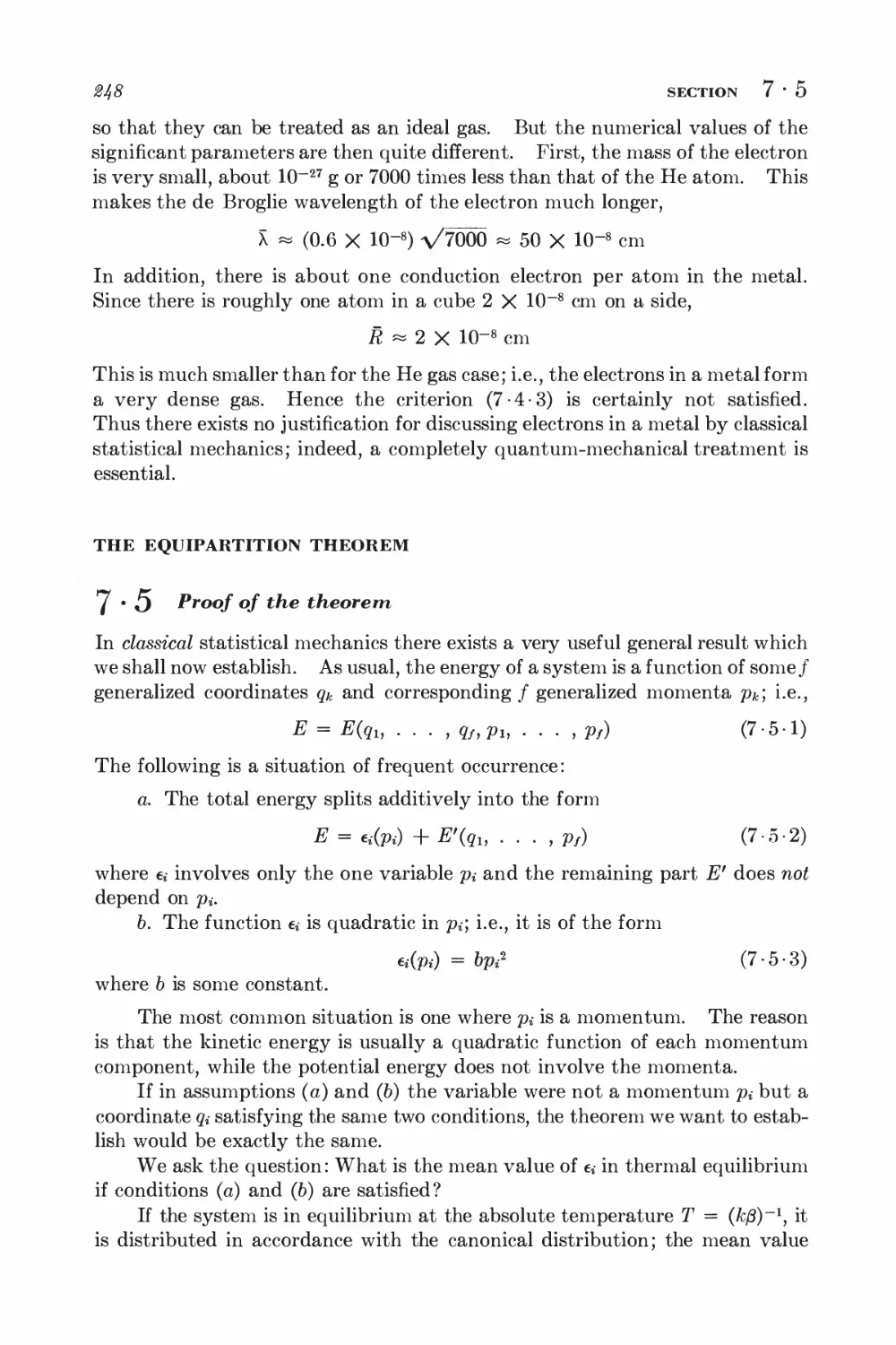 The Equipartition Theorem