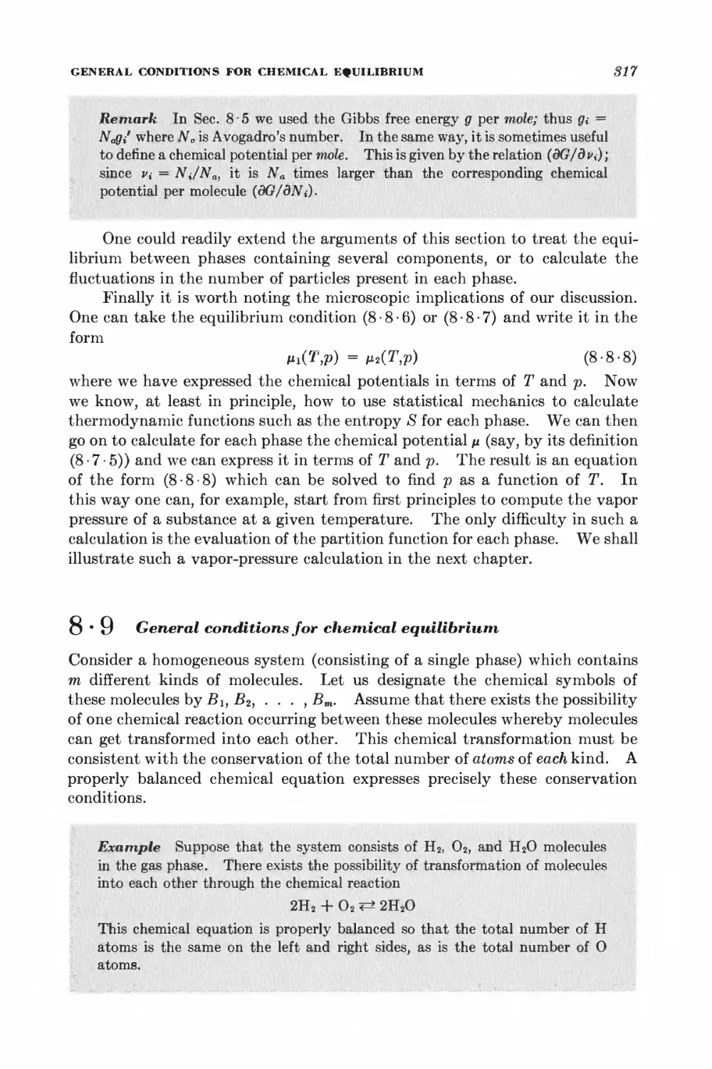8.9 General conditions for chemical equilibrium