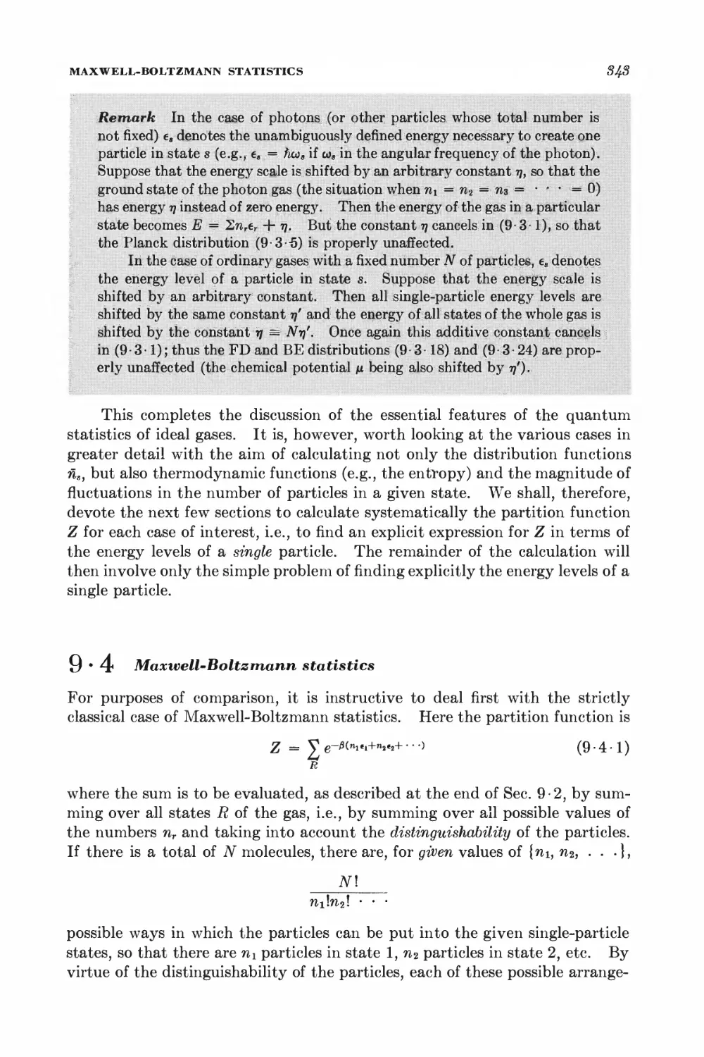 9.4 Maxwell-Boltzmann statistics