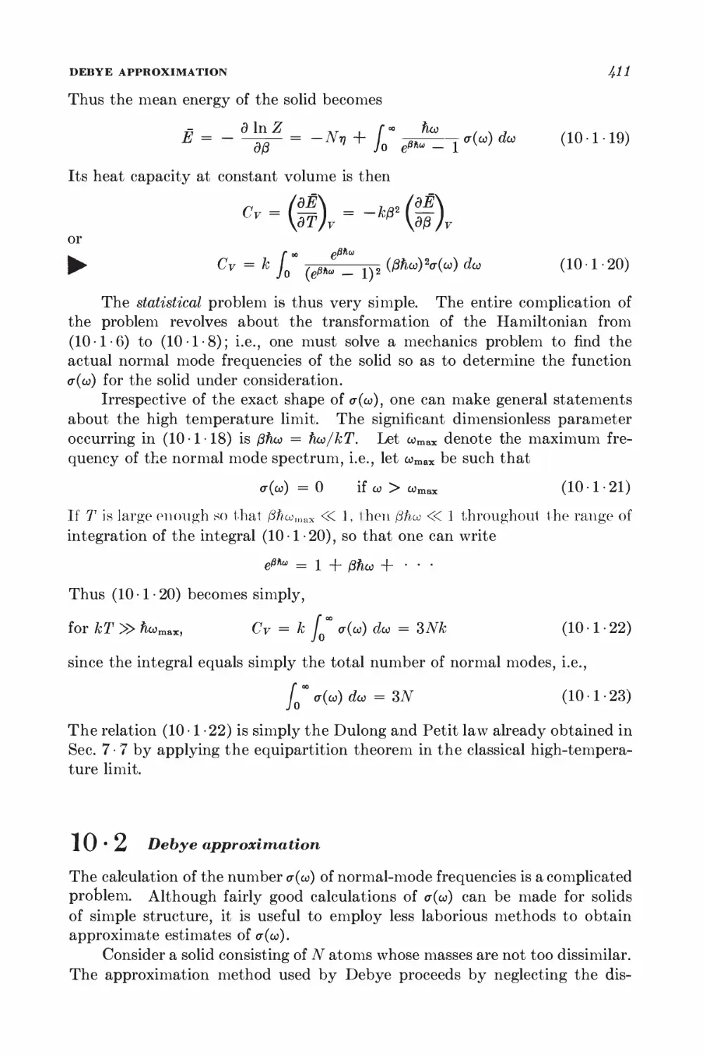 10.2 Debye approximation