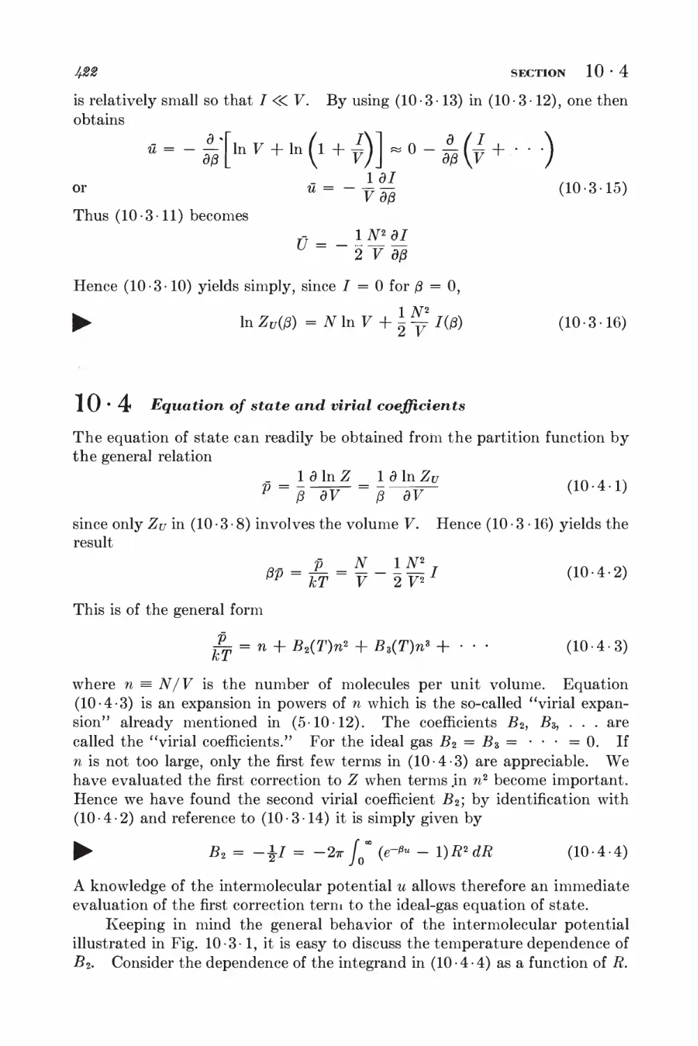 10.4 Equation of state and virial coefficients