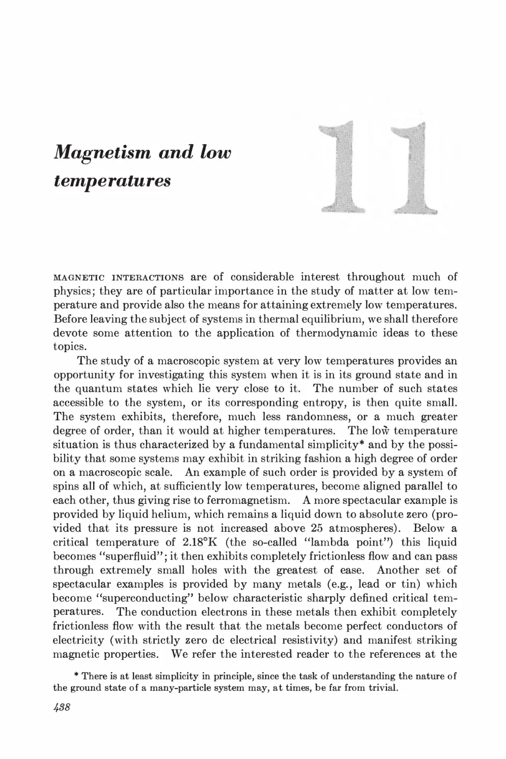 Chapter 11: Magnetism and Low Temperatures