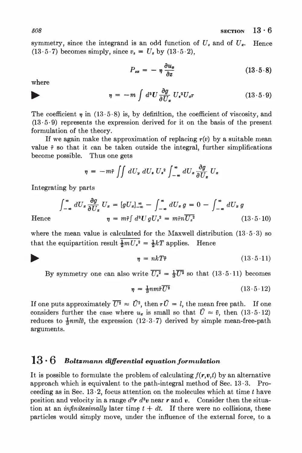 13.6 Boltzmann differential equation formulation
