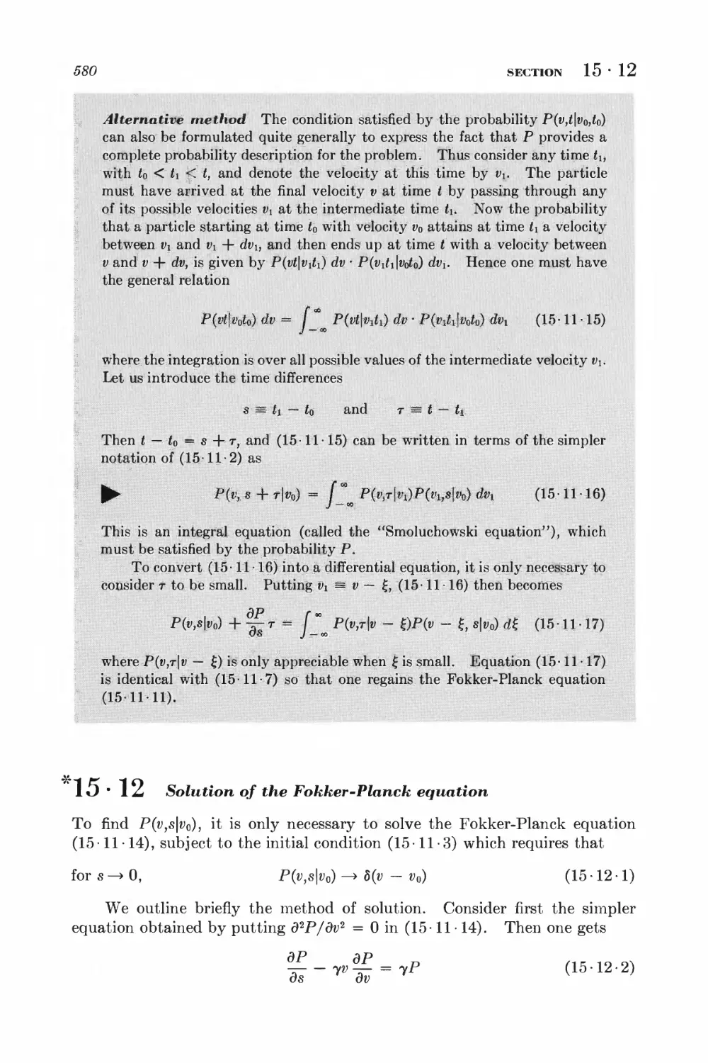 15.12 Solution of the Fokker-Planck equation