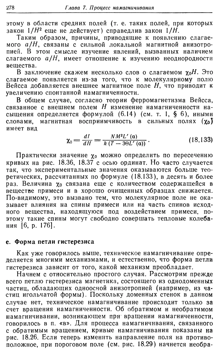 е. Форма петли гистерезиса