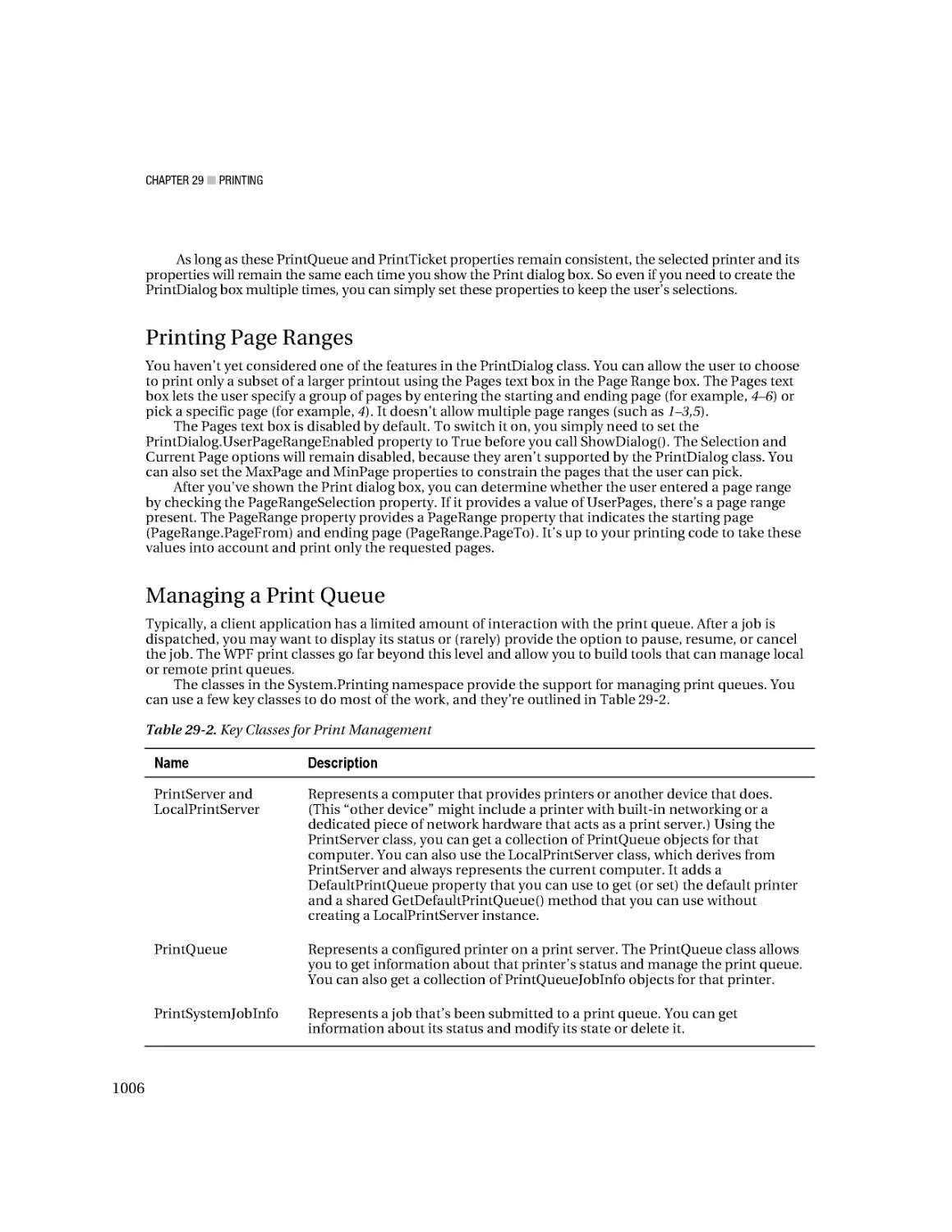 Printing Page Ranges
Managing a Print Queue