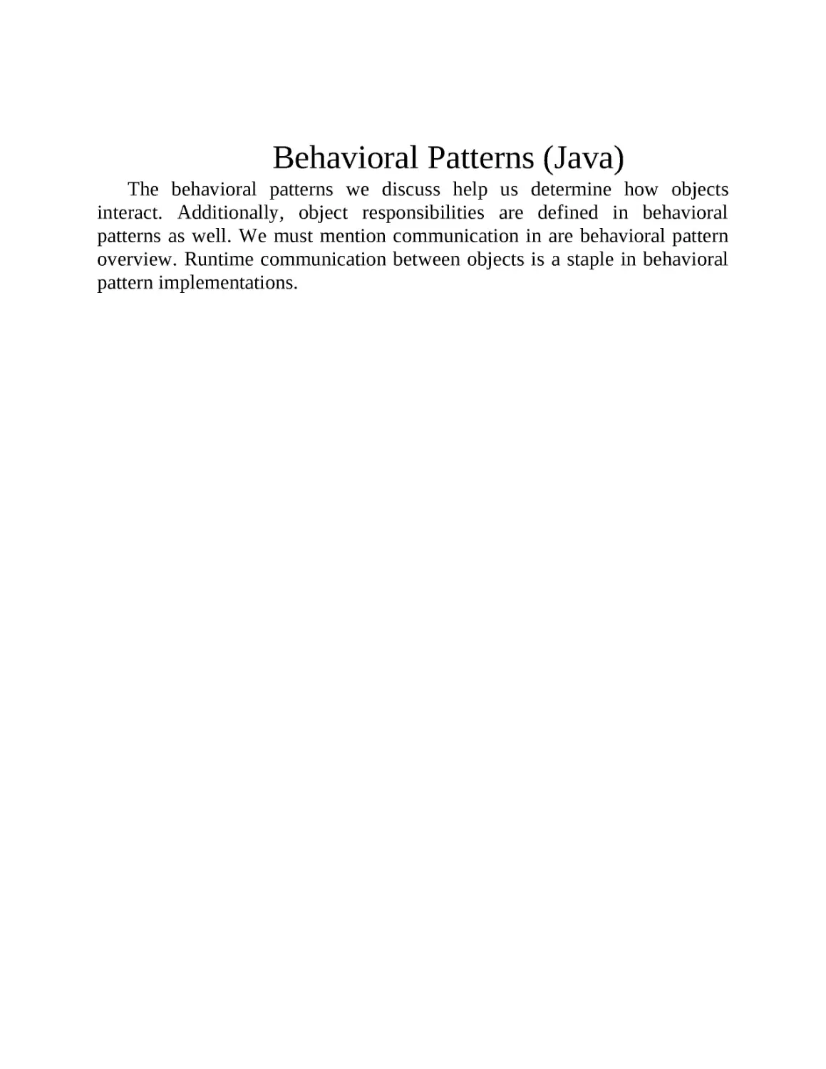 ﻿Behavioral Patterns øJava