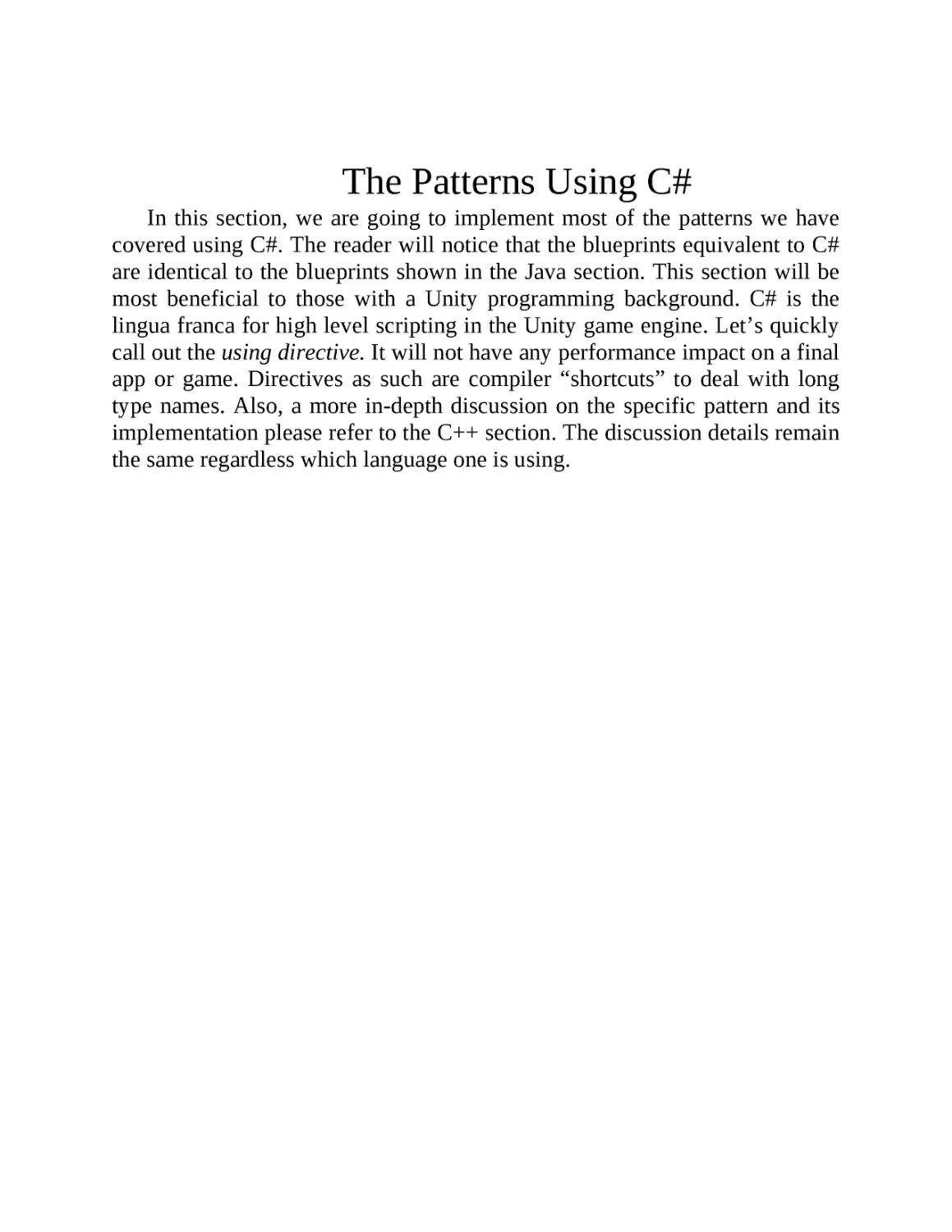 ﻿The Patterns Using C