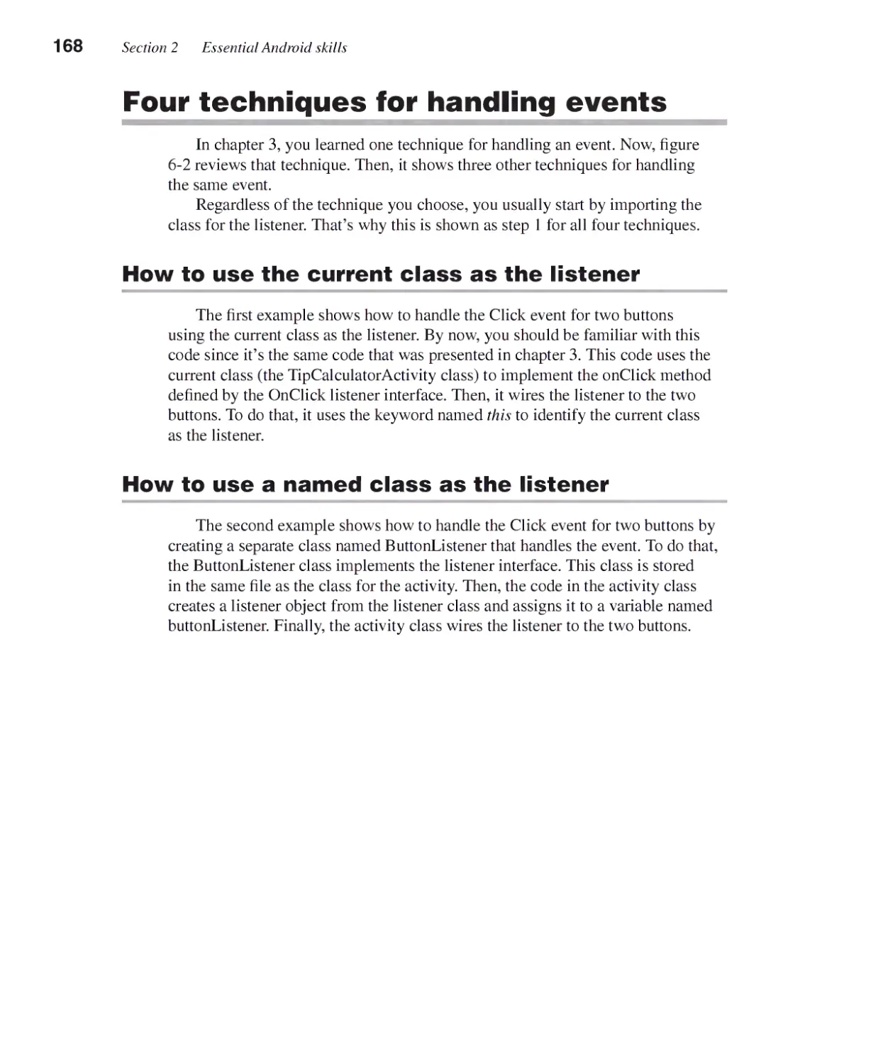 Four Techniques for Handling Events