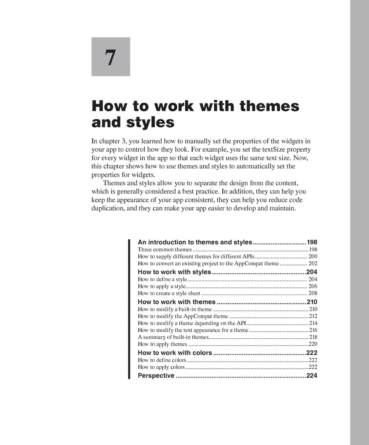 Chapter 7 - How to Work with Themes and Styles