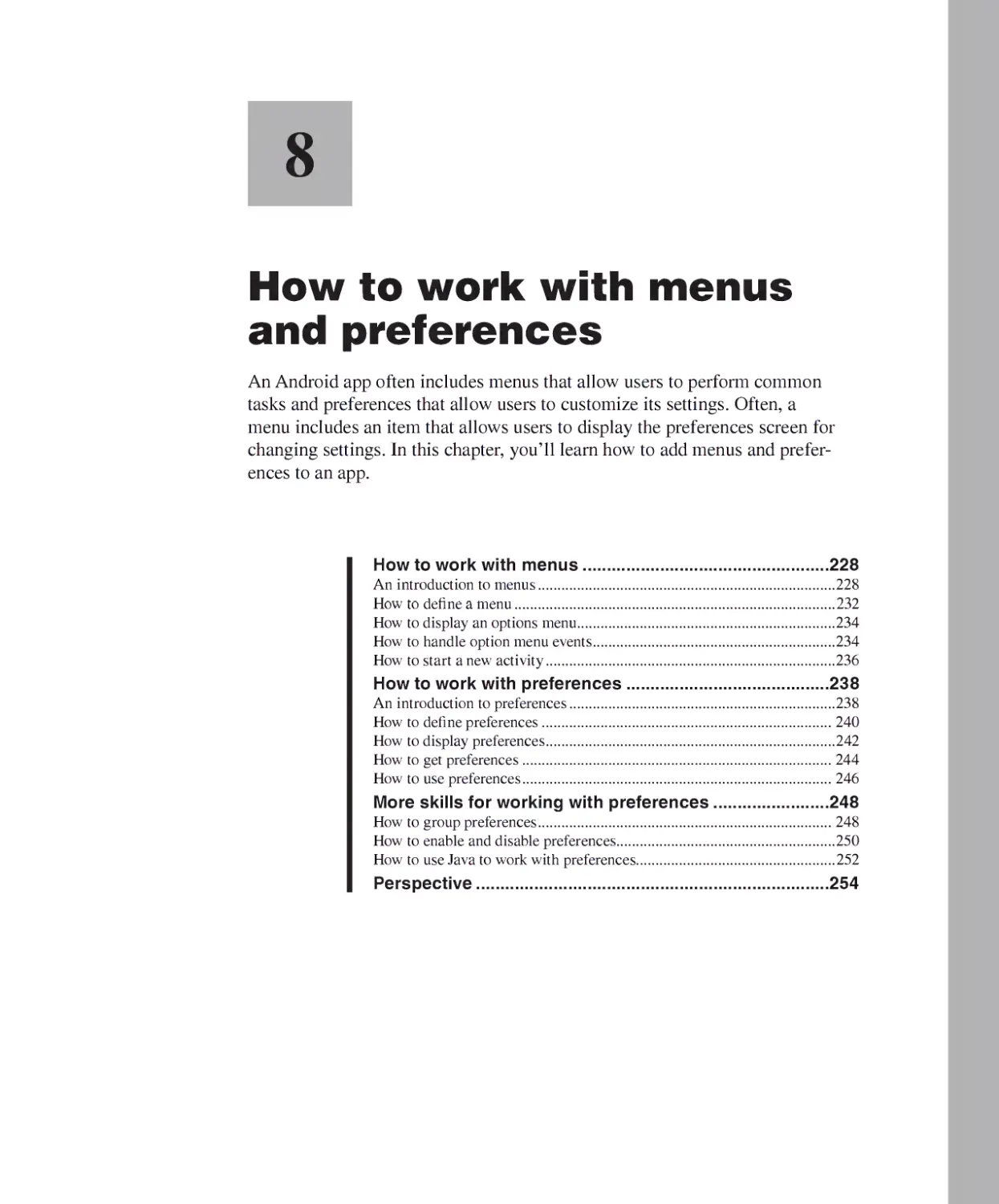 Chapter 8 - How to Work with Menus and Preferences