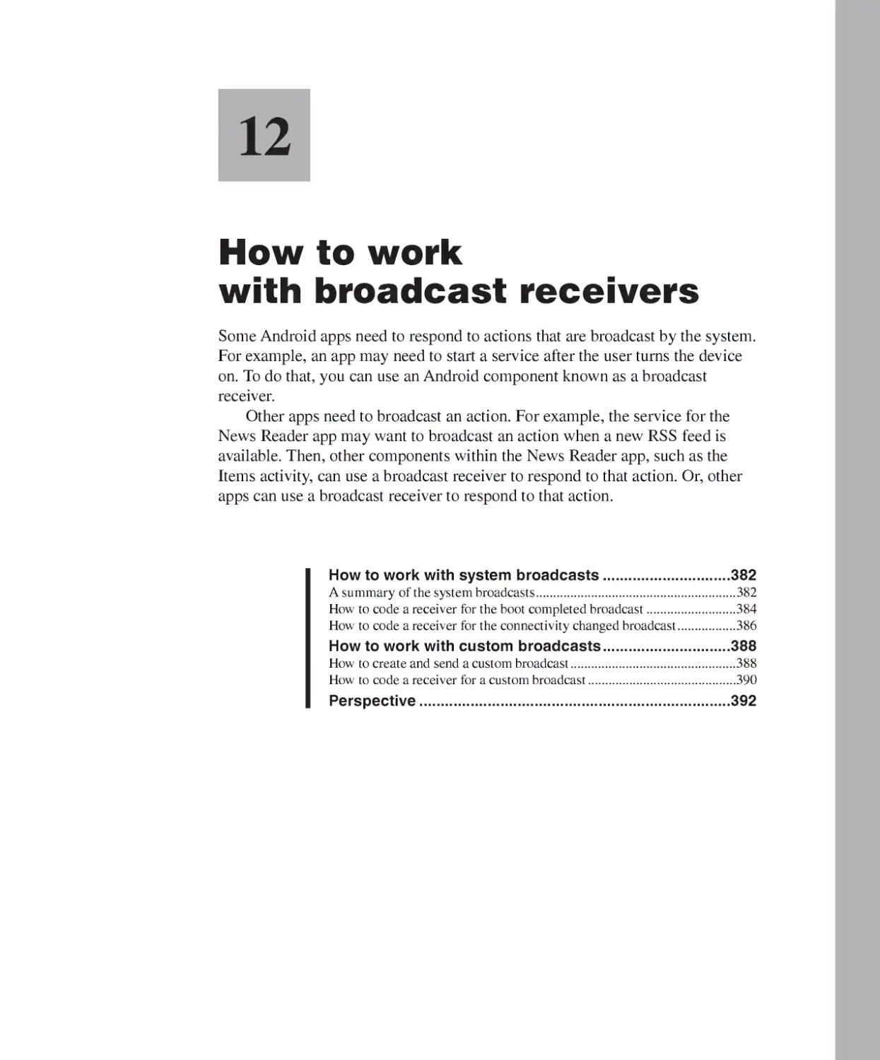 Chapter 12 - How to Work with Broadcast Receivers