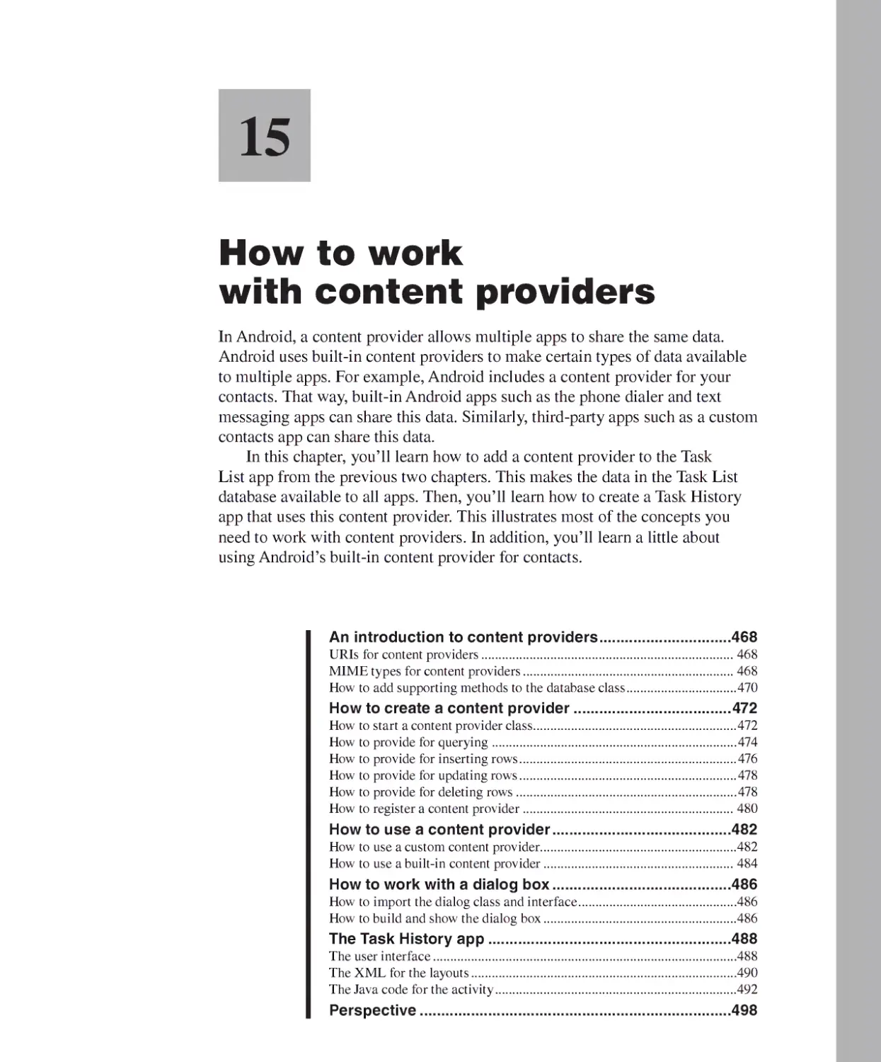 Chapter 15 - How to Work with Content Providers