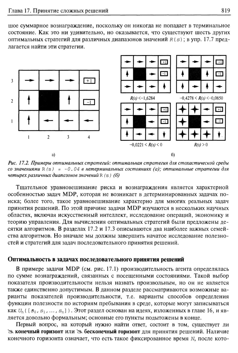 Оптимальность в задачах последовательного принятия решений