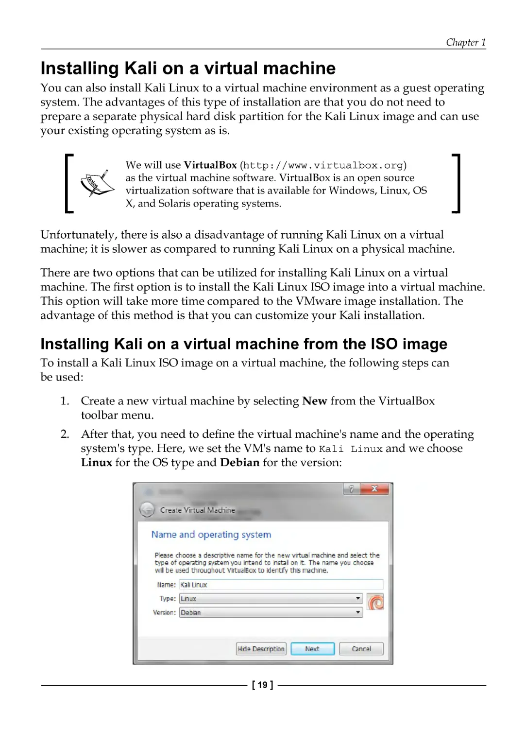 Installing Kali on a virtual machine