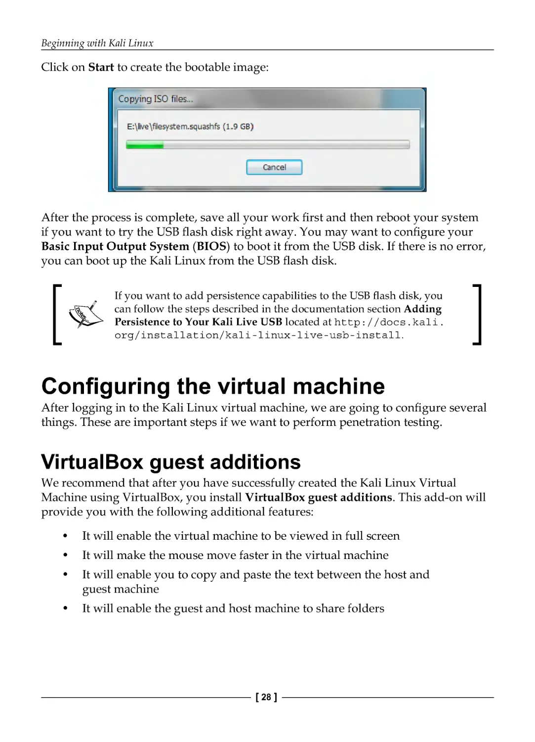 Configuring the virtual machine