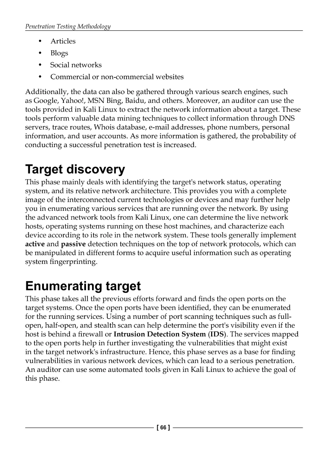 Target discovery
Enumerating target