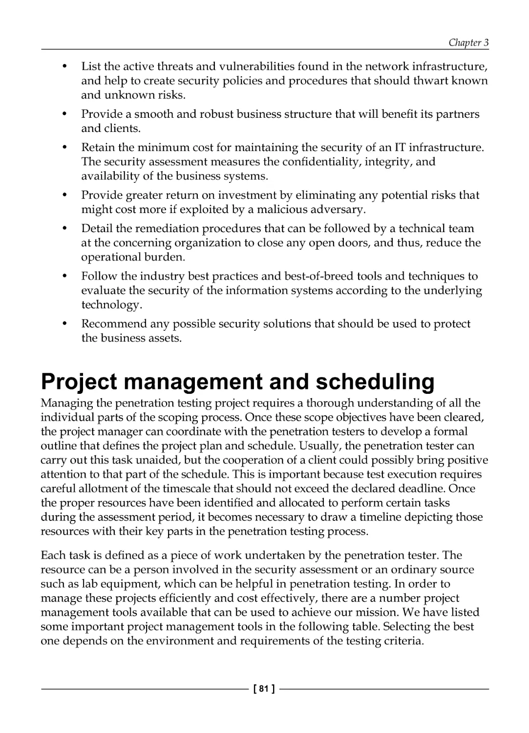Project management and scheduling