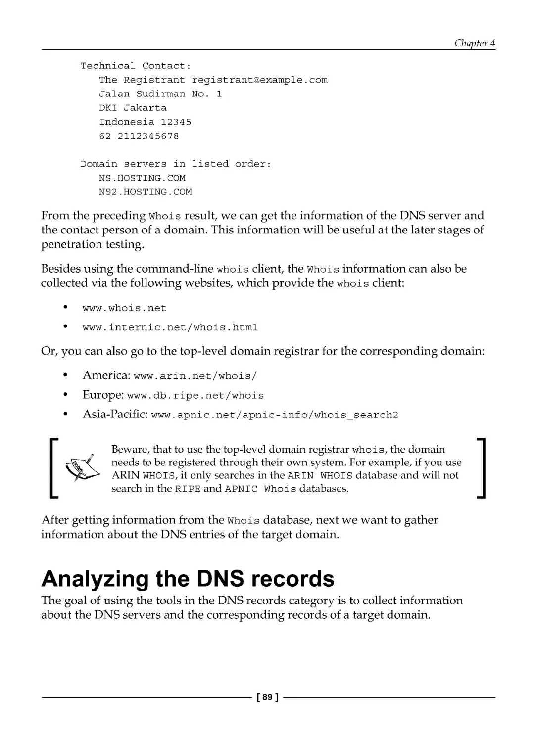 Analyzing the DNS records