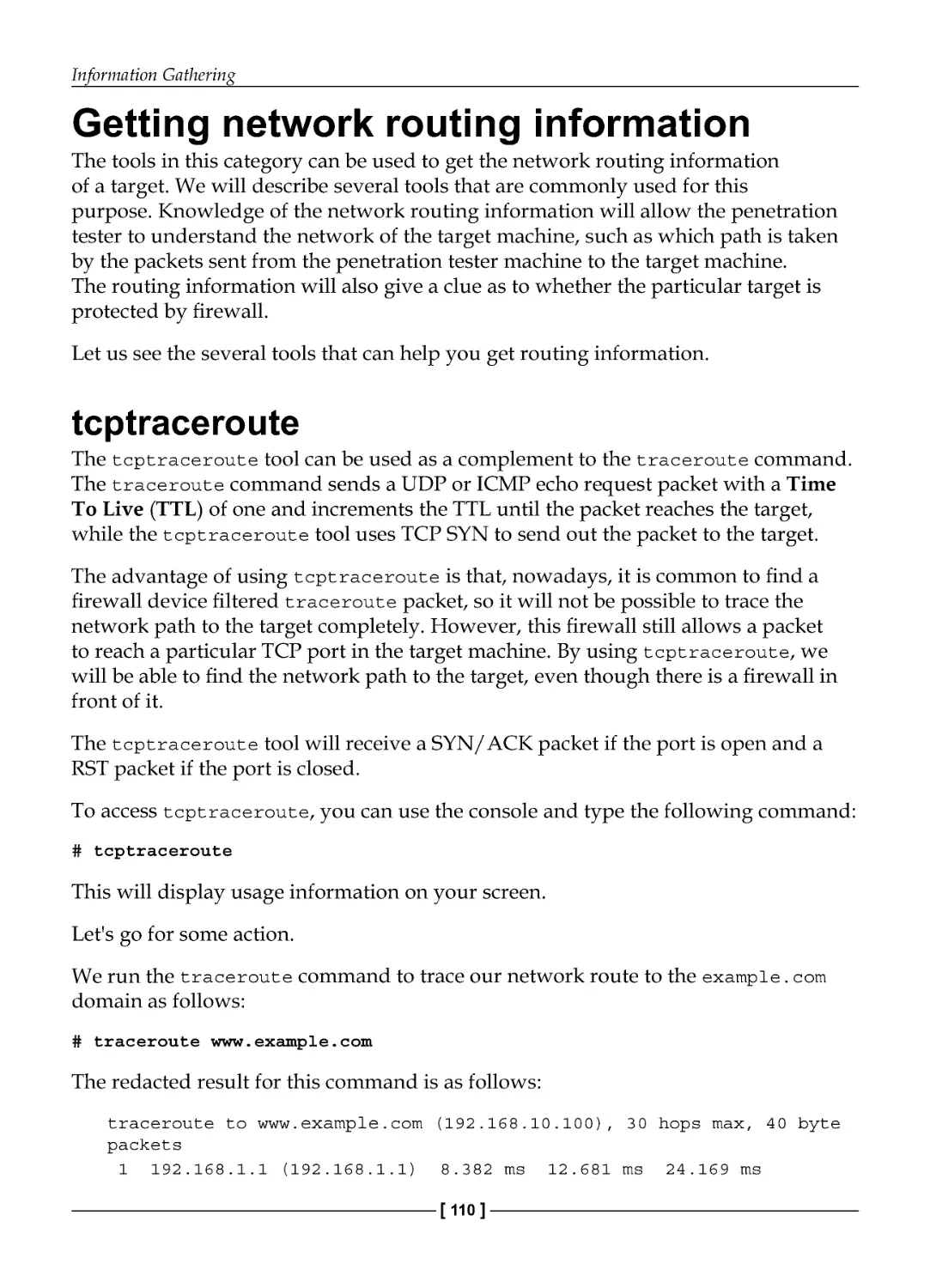 Getting network routing information