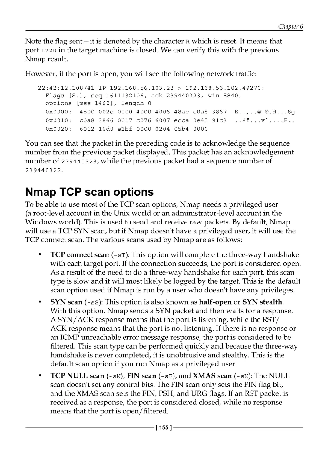 Nmap TCP scan options