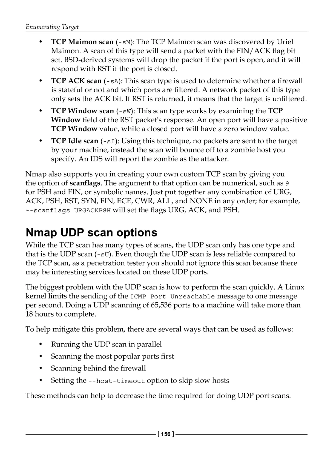 Nmap UDP scan options