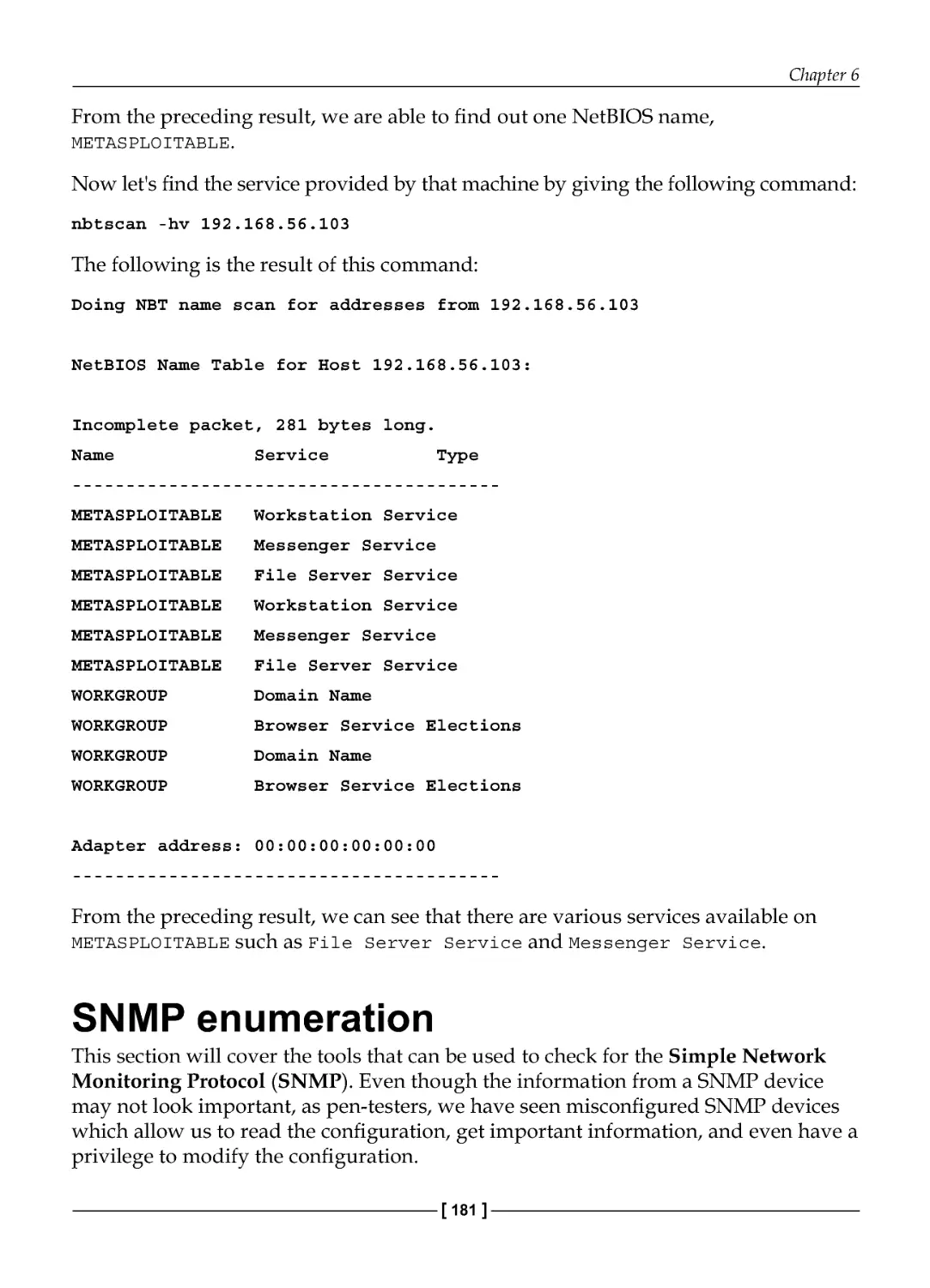 SNMP enumeration