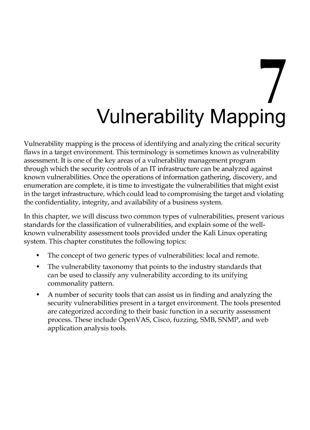 Chapter 7: Vulnerability Mapping