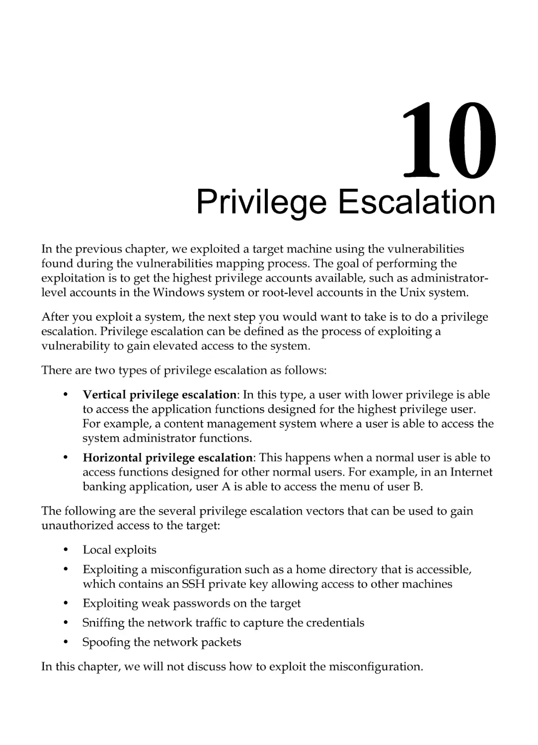 Chapter 10: Privilege Escalation