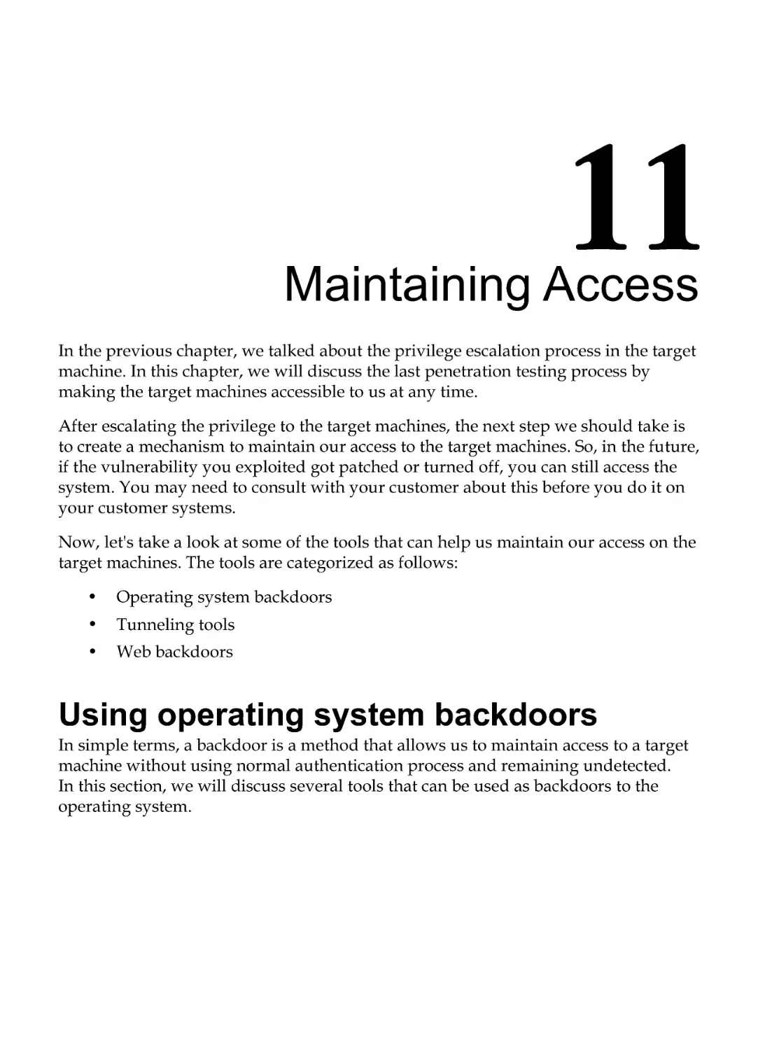 Chapter 11: Maintaining Access