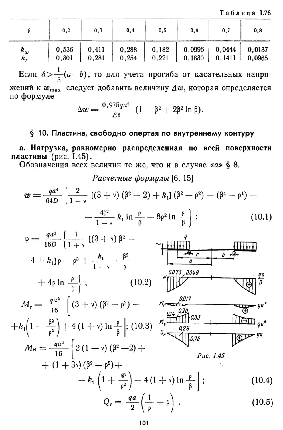 § 10. Пластина, свободно опертая по внутреннему контуру