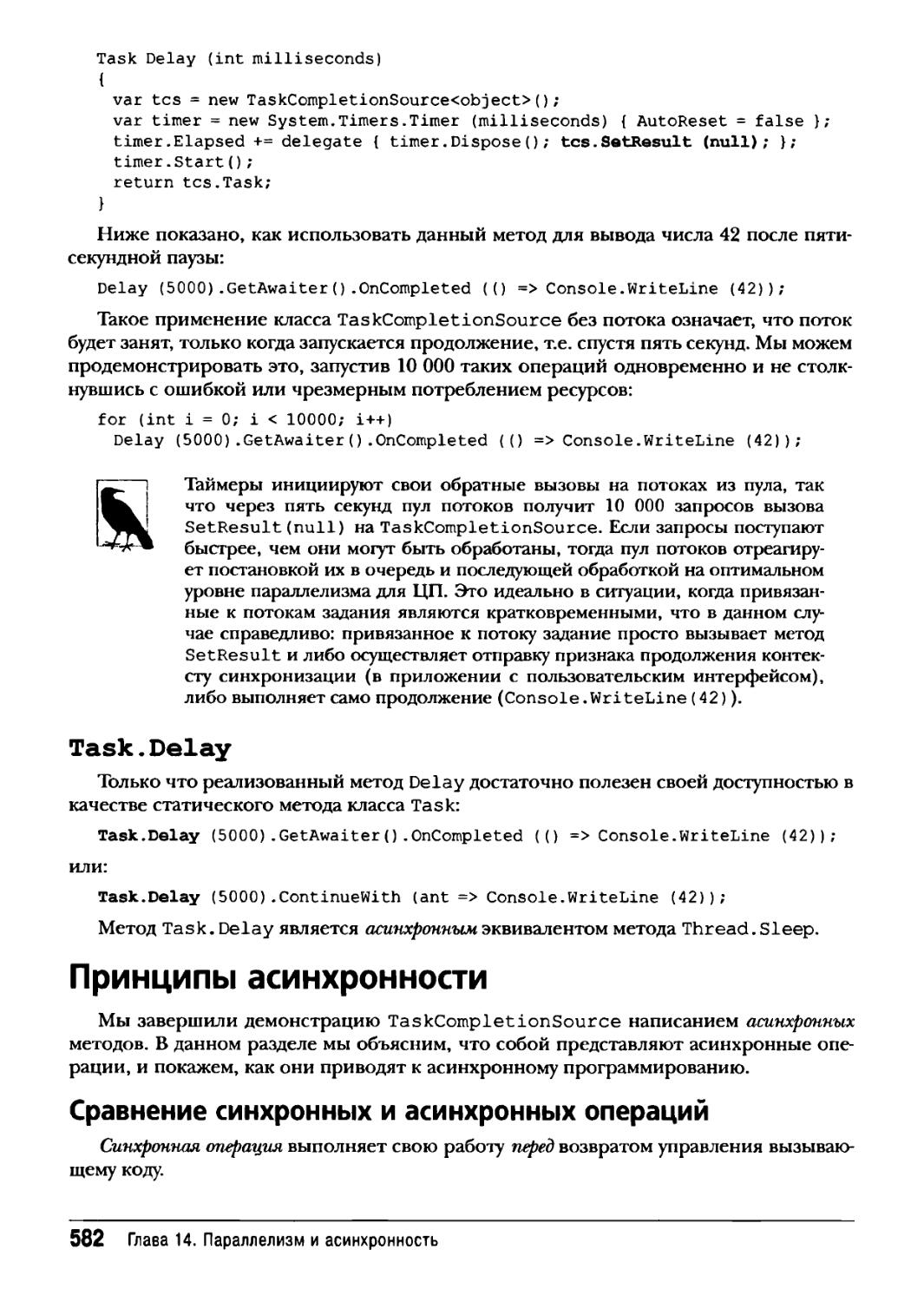 Task.Delay
Принципы асинхронности