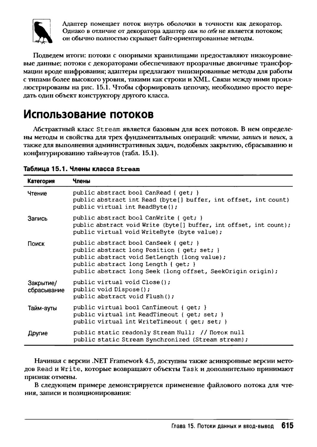 Использование потоков