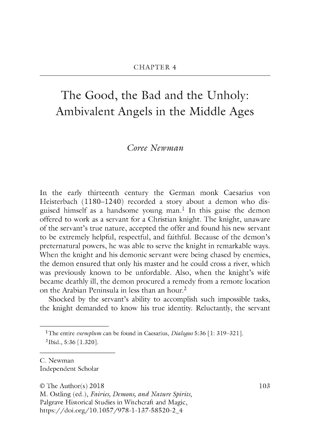 Chapter 4 The Good, the Bad and the Unholy: Ambivalent Angels in the Middle Ages