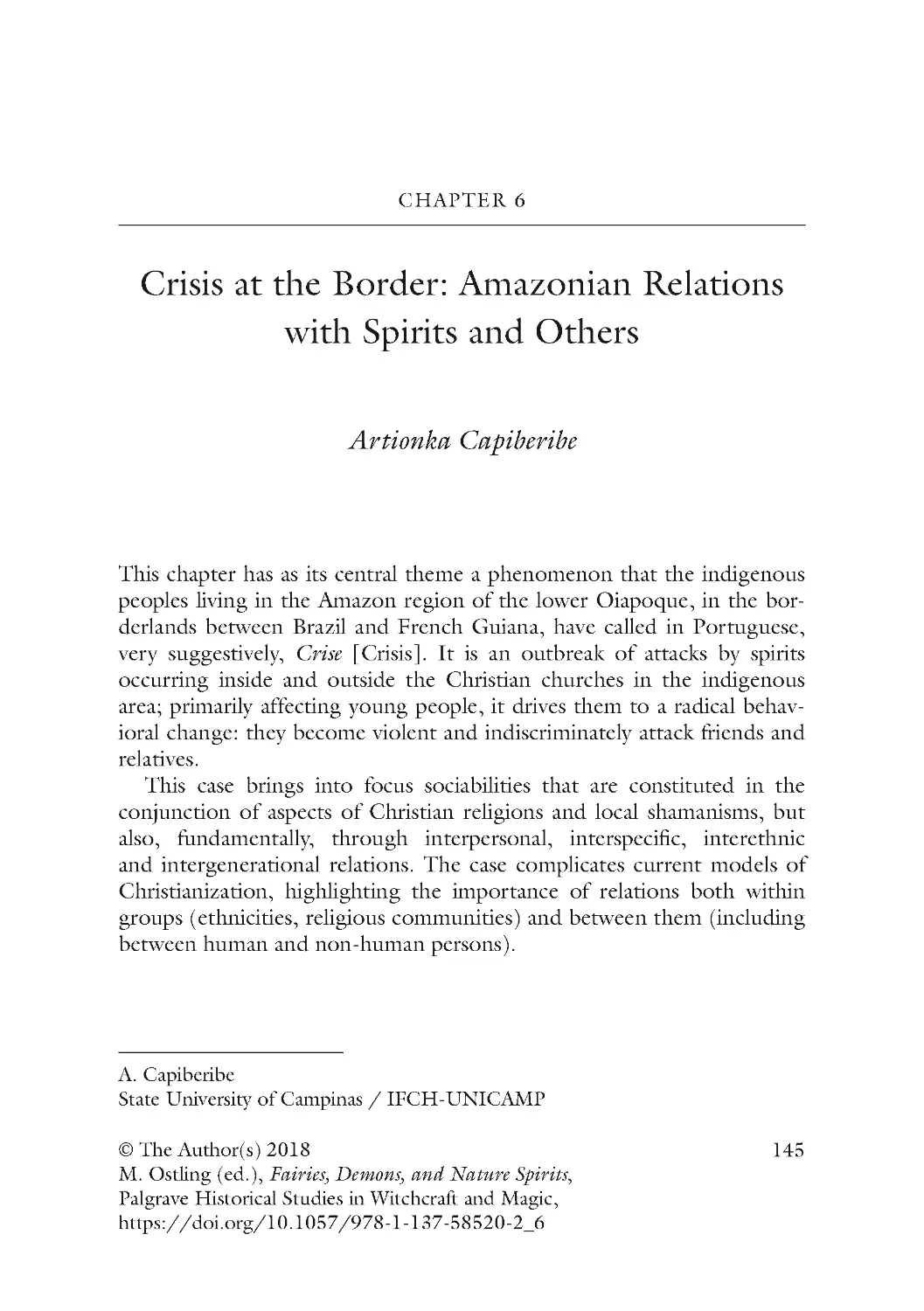 Chapter 6 Crisis at the Border: Amazonian Relations with Spirits and Others