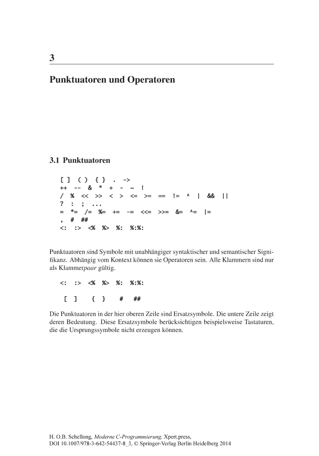 3 Punktuatoren und Operatoren
3.1 Punktuatoren
