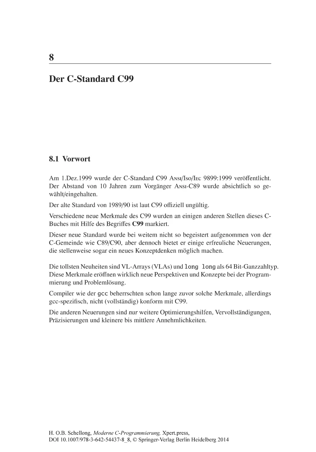 8 Der C-Standard C99
8.1 Vorwort