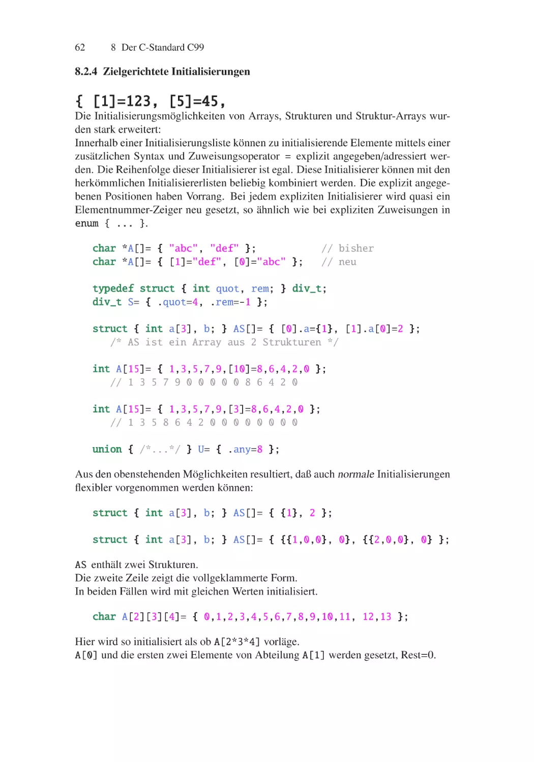 8.2.4 Zielgerichtete Initialisierungen