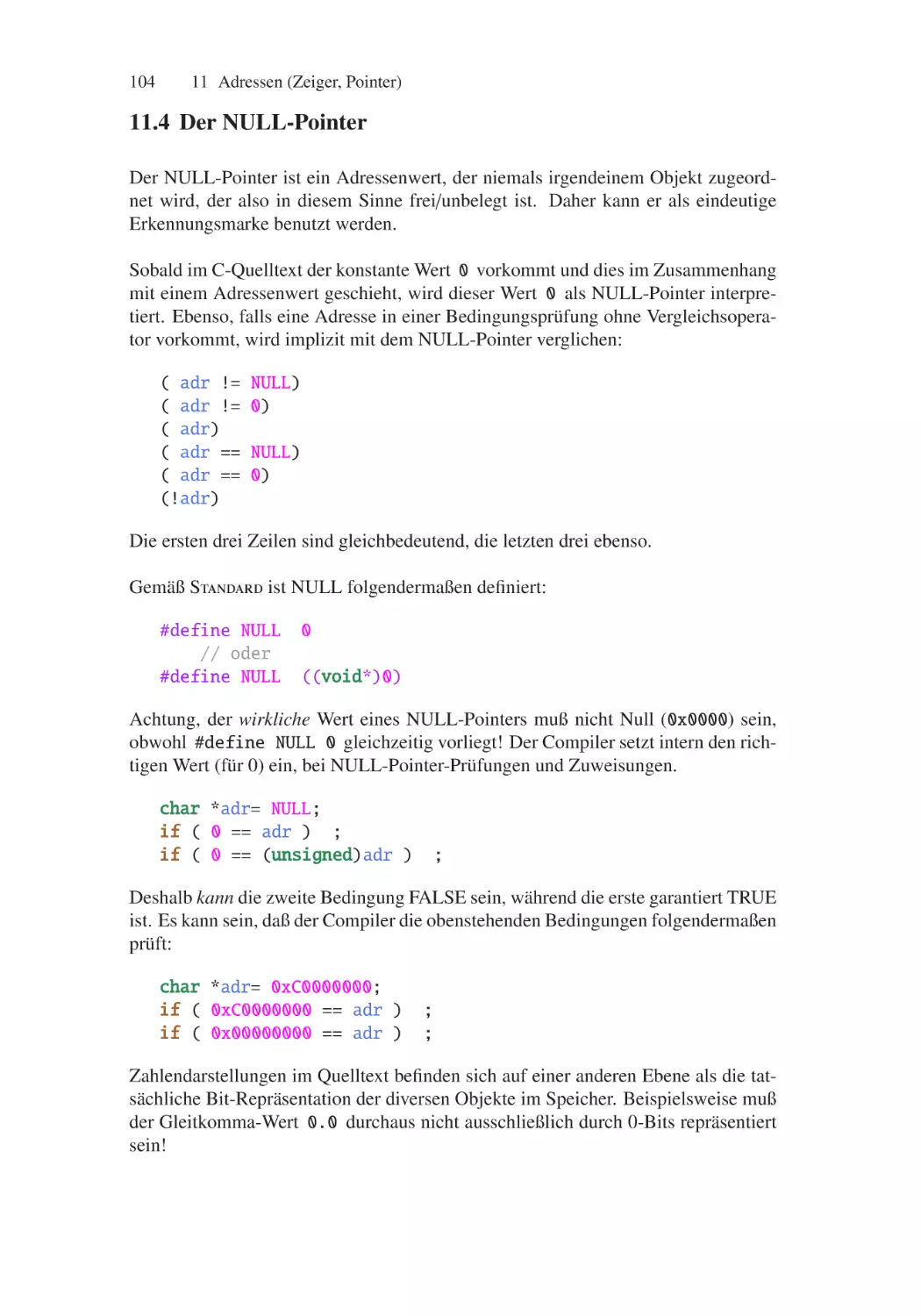 11.4 Der NULL-Pointer