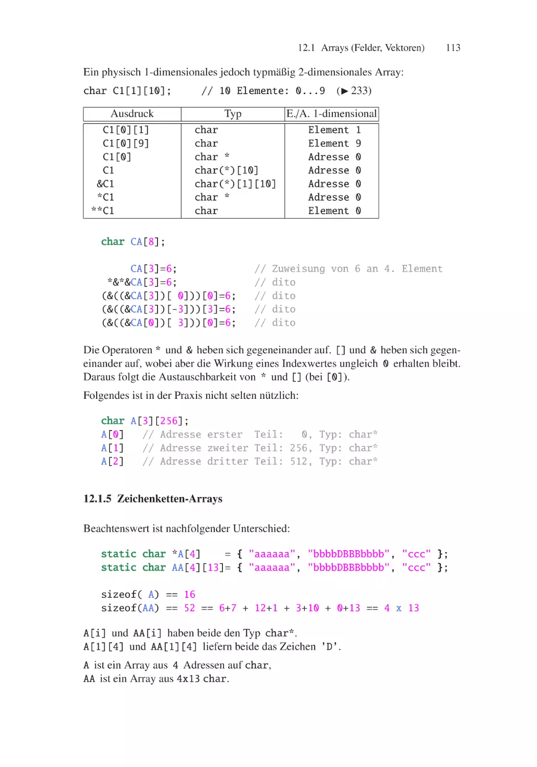 12.1.5 Zeichenketten-Arrays