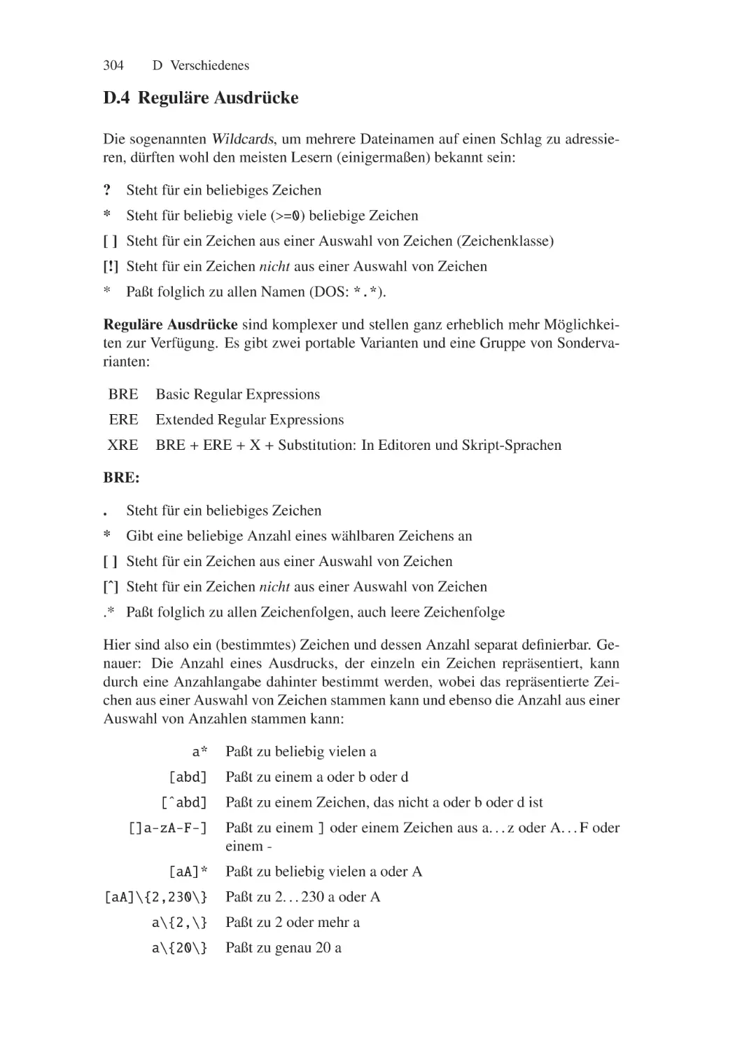 D.4 Reguläre Ausdrücke