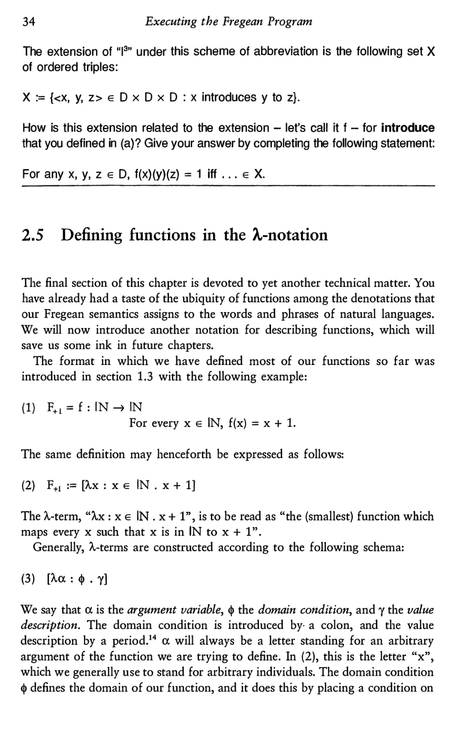 2.5 Defining functions in the λ-notation