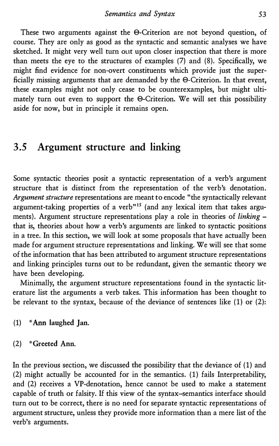 3.5 Argument structure and linking